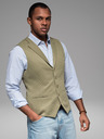 Ombre Clothing Pánska štruktúrovaná pletená vesta na mieru s chlopňami Ombre Clothing