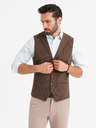Ombre Clothing Pánska štruktúrovaná pletená vesta na mieru s chlopňami Ombre Clothing