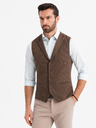 Ombre Clothing Pánska štruktúrovaná pletená vesta na mieru s chlopňami Ombre Clothing