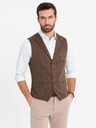 Ombre Clothing Pánska štruktúrovaná pletená vesta na mieru s chlopňami Ombre Clothing