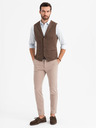 Ombre Clothing Pánska štruktúrovaná pletená vesta na mieru s chlopňami Ombre Clothing