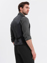 Ombre Clothing Pánska štruktúrovaná vesta na mieru s vreckami Ombre Clothing