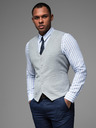 Ombre Clothing Pánska štruktúrovaná vesta na mieru s vreckami Ombre Clothing