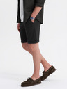 Ombre Clothing Pánske pletené šortky so zahrnutými nohavicami Ombre Clothing