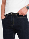 Ombre Clothing Pánske džínsové šortky so zahrnutými nohavicami Ombre Clothing