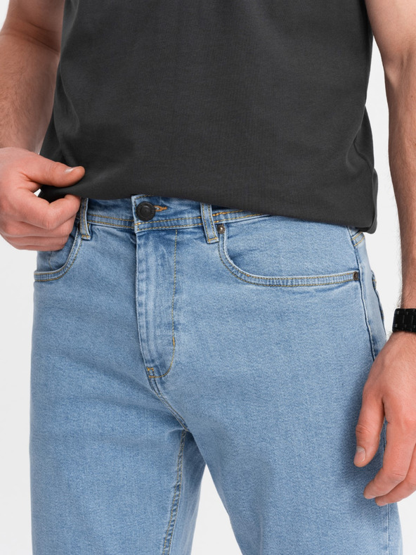 Ombre Clothing Pánske džínsové šortky so zahrnutými nohavicami Ombre Clothing