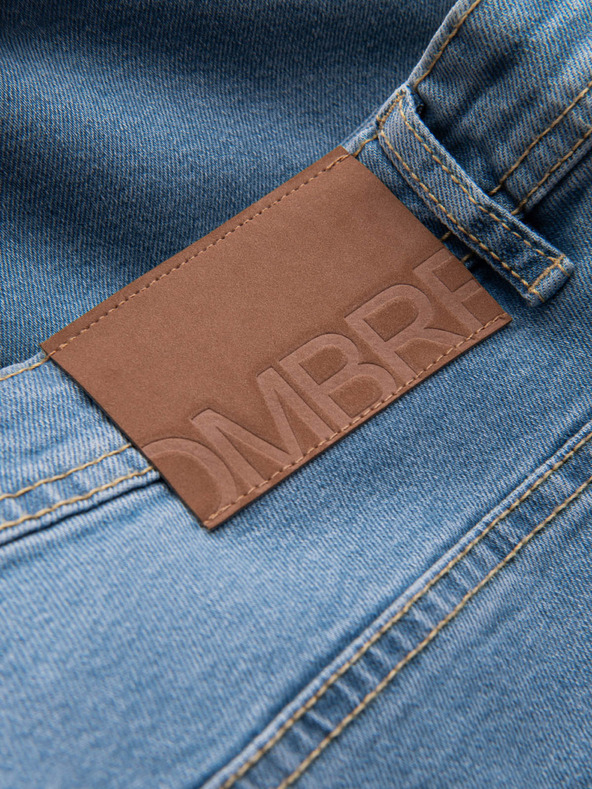 Ombre Clothing Pánske džínsové šortky so zahrnutými nohavicami Ombre Clothing