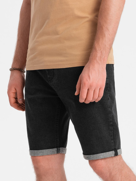 Ombre Clothing Pánske džínsové šortky so zahrnutými nohavicami Ombre Clothing