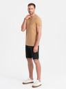 Ombre Clothing Pánske džínsové šortky so zahrnutými nohavicami Ombre Clothing