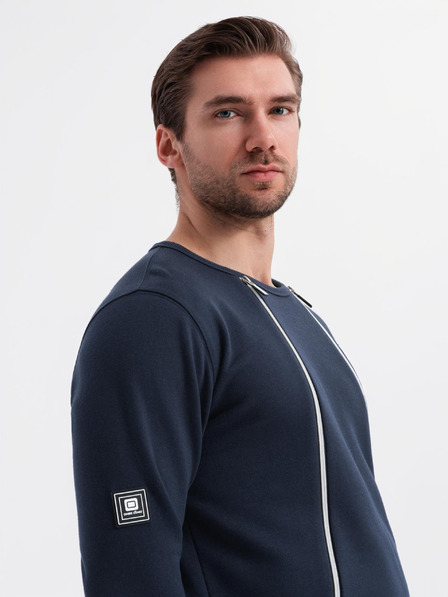 Ombre Clothing Praná pánska mikina s ozdobným prešitím pri výstrihu Ombre Clothing