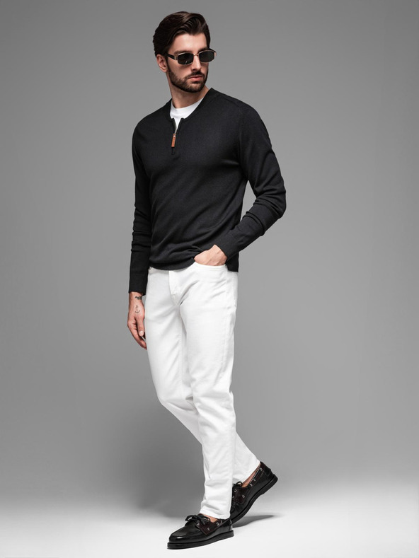 Ombre Clothing Pánsky pletený sveter so štruktúrovanými bodkami Ombre Clothing