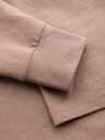 Ombre Clothing Pánske bavlnené tričko s dlhým rukávom, pruhovaným výstrihom do U a výšivkou Ombre Clothing