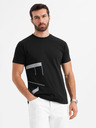 Ombre Clothing Pánske tričko z bavlneného žerzeja s veľkým bočným nápisom Ombre Clothing