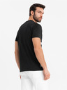 Ombre Clothing Pánske tričko z bavlneného žerzeja s veľkým bočným nápisom Ombre Clothing