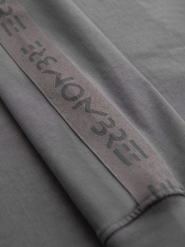 Ombre Clothing Pánske bavlnené tričko s dlhým rukávom a lemovaním a potlačou na hrudi Ombre Clothing