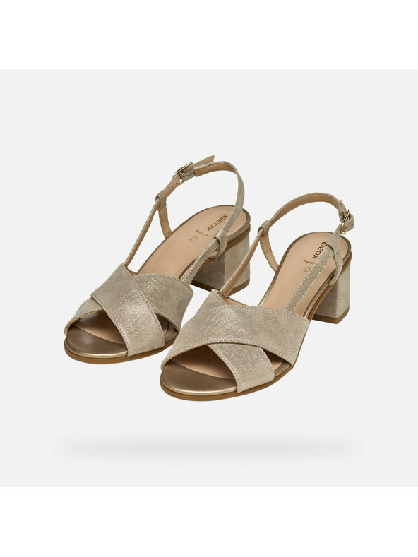 Geox Zlaté dámske sandále Geox Aurely 50