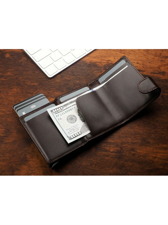 Pularys Pánska kožená peňaženka Pularys Solo hnedá