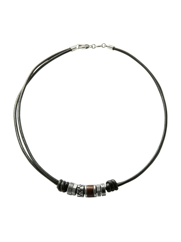 Fossil Pánsky kožený náhrdelník Fossil JF84068040