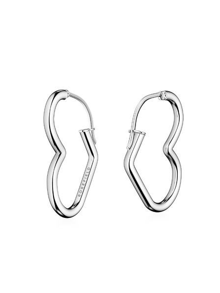 Rosefield Rosefield náušnice striebornej farby Heart Hoops JEHHS-J580