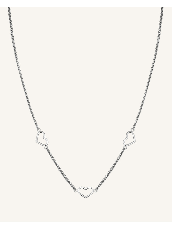 Rosefield Rosefield náhrdelník striebornej farby Triple Heart JNTHS-J613