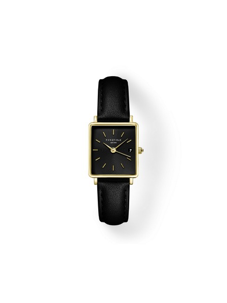 Rosefield Dámske hodinky Rosefield Boxy XS Black Leather QBBLG-Q53