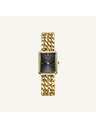 Rosefield Dámske hodinky Rosefield Studio Double Chain Black Gold SBGSG-O77