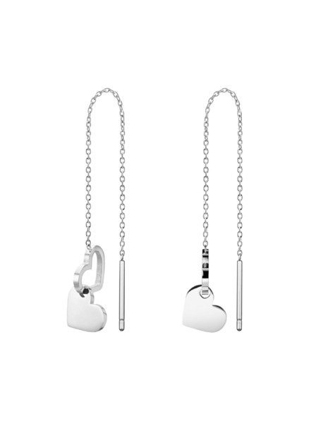 Rosefield Rosefield náušnice v striebornej farbe Double Heart JEDHS-J687