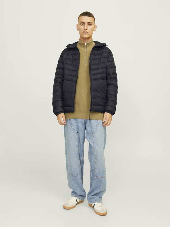 Jack & Jones Jack & Jones Pánska čierna prešívaná bunda