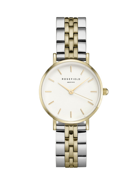 Rosefield Rosefield hodinky 26SGD-269 The Small Edit White Steel Silver Gold Duo
