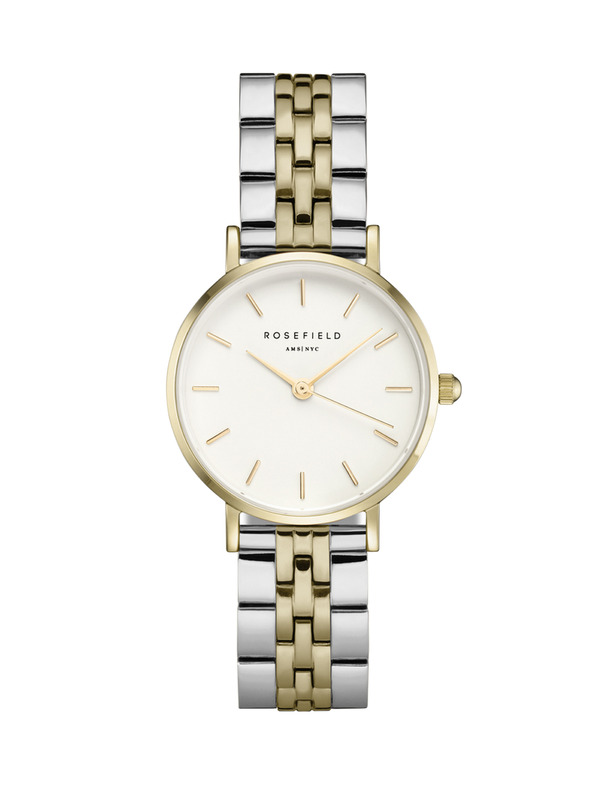 Rosefield Rosefield hodinky 26SGD-269 The Small Edit White Steel Silver Gold Duo
