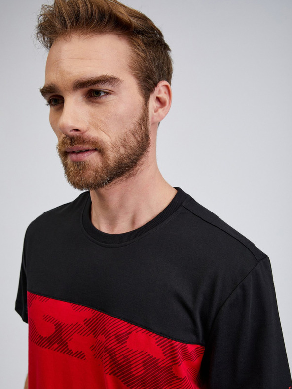 Sam 73 Čierno-červené pánske tričko SAM73 Cetus