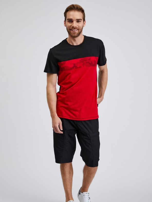 Sam 73 Čierno-červené pánske tričko SAM73 Cetus