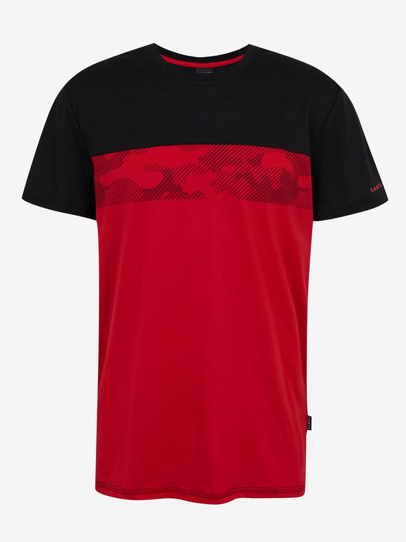 Sam 73 Čierno-červené pánske tričko SAM73 Cetus