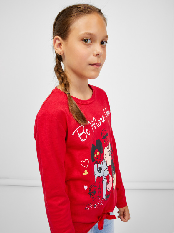 Sam 73 Červené dievčenské tričko s dlhým rukávom SAM 73 Vadania