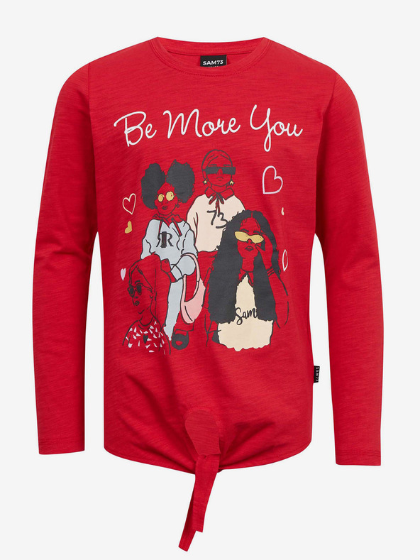 Sam 73 Červené dievčenské tričko s dlhým rukávom SAM 73 Vadania