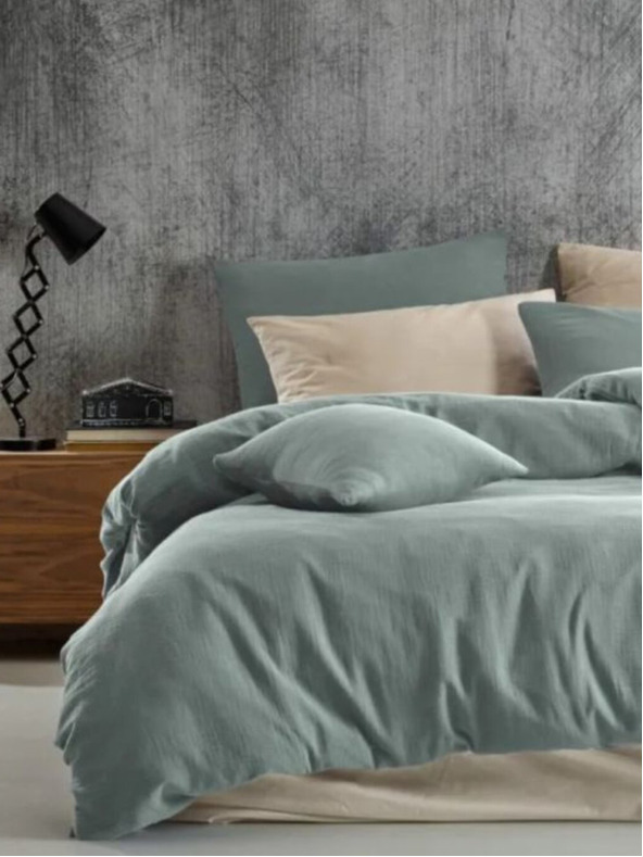 Kvalitex Predĺžená mušelínová posteľná bielizeň 140x220, 70x90cm svetlozelená Kvalitex