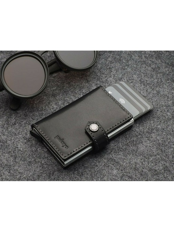 Pularys Pánska kožená peňaženka Pularys Easy Wallet čierna