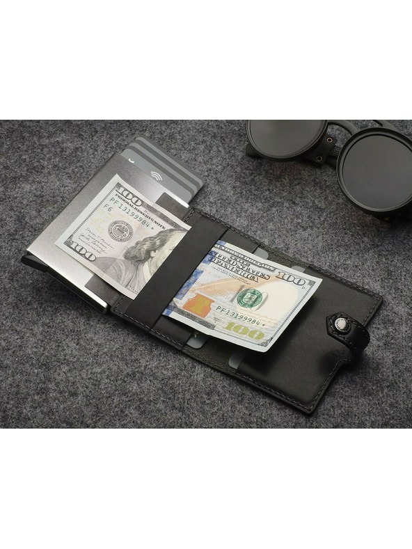 Pularys Pánska kožená peňaženka Pularys Easy Wallet čierna