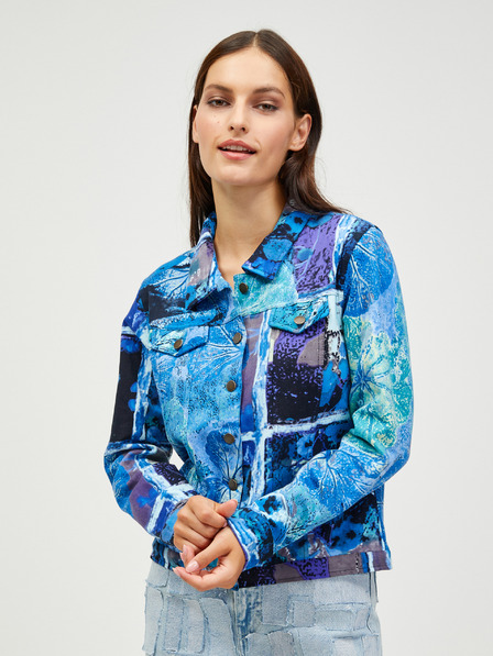 Orientique Modrá dámska vzorovaná džínsová bunda Orientique Jacket