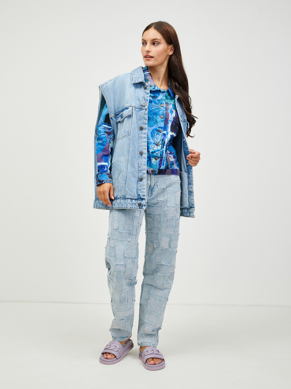 Orientique Modrá dámska vzorovaná džínsová bunda Orientique Jacket