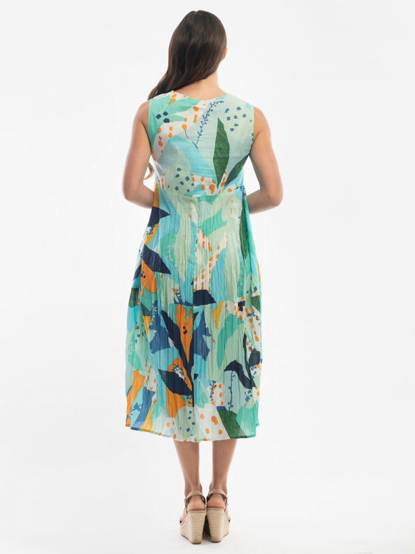 Orientique Tyrkysové dámske vzorované šaty Orientique