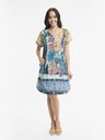 Orientique Modré dámske vzorované obojstranné šaty Orientique Agios