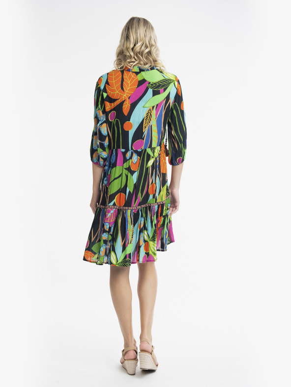 Orientique Čierno-zelené dámske vzorované šaty Orientique Nicossia