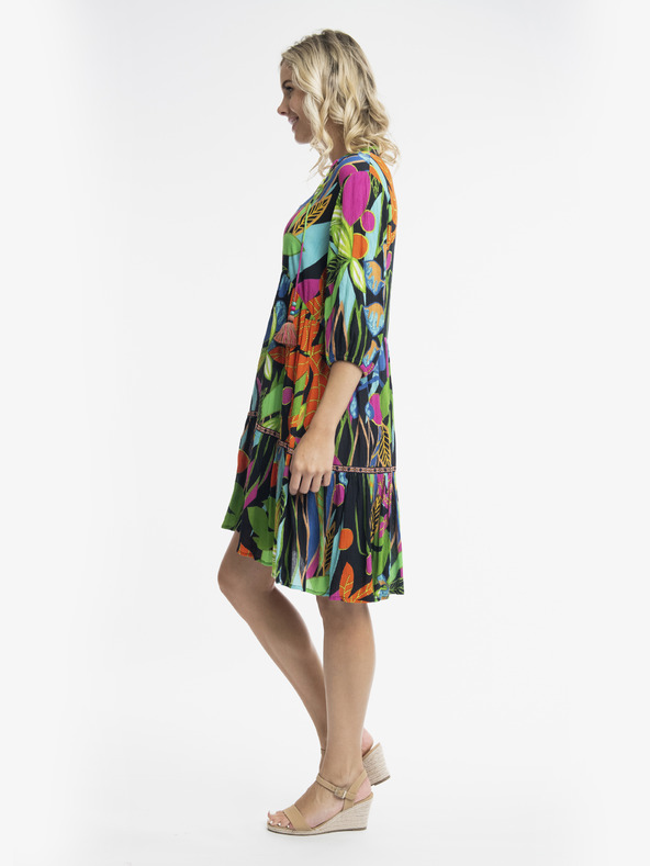 Orientique Čierno-zelené dámske vzorované šaty Orientique Nicossia