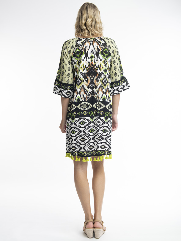 Orientique Bielo-čierne dámske vzorované šaty Orientique Izmir