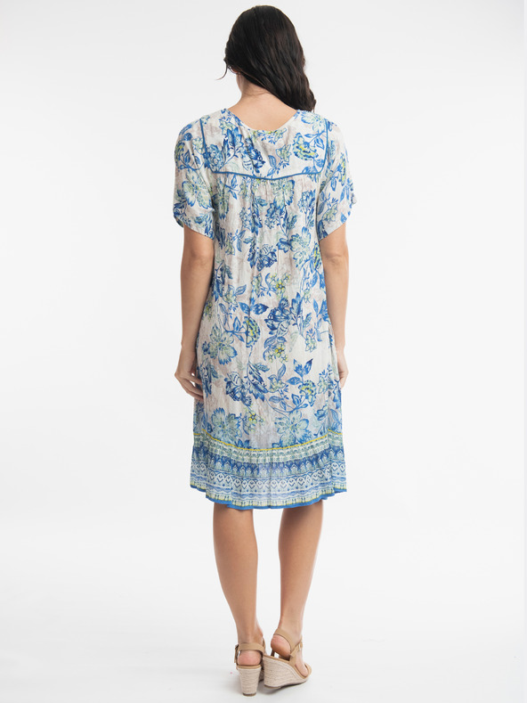Orientique Svetlomodré dámske kvetované šaty Orientique Rhodes