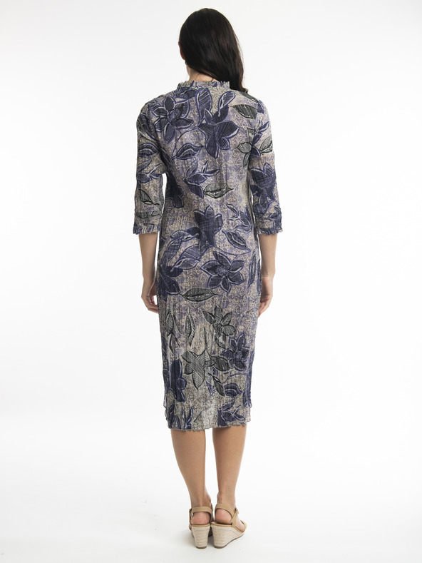 Orientique Fialové dámske kvetované šaty Orientique Mersin