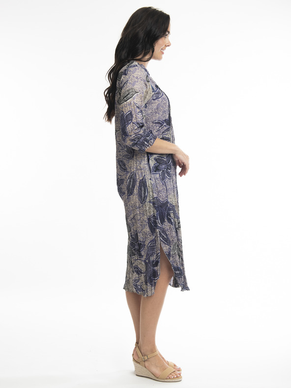 Orientique Fialové dámske kvetované šaty Orientique Mersin