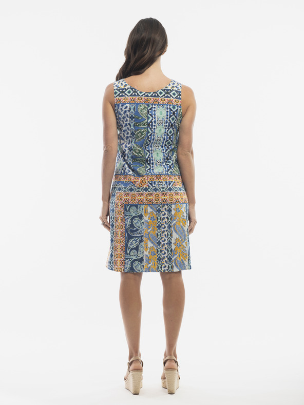 Orientique Modré dámske vzorované šaty Orientique