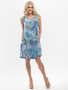 Orientique Modré dámske obojstranné vzorované šaty Orientique